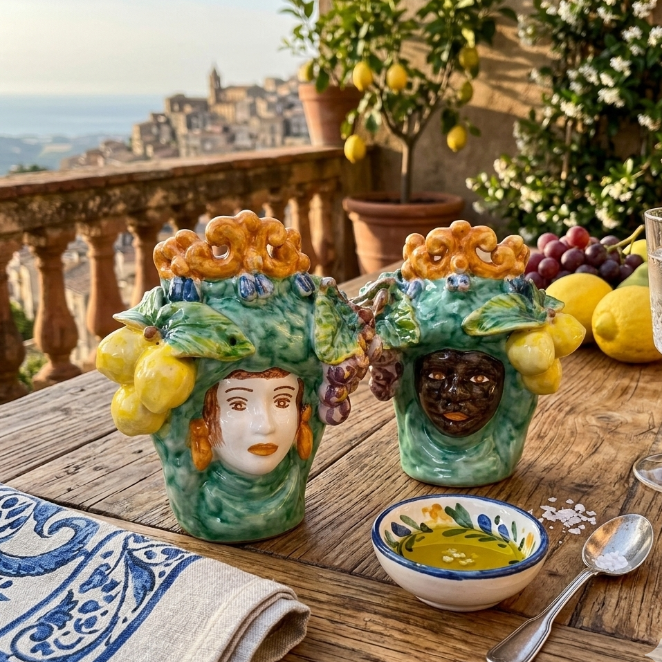 Moorish heads Caltagirone Sicily
