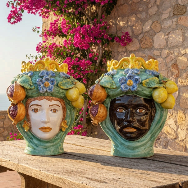 Moorish heads in Caltagirone ceramics