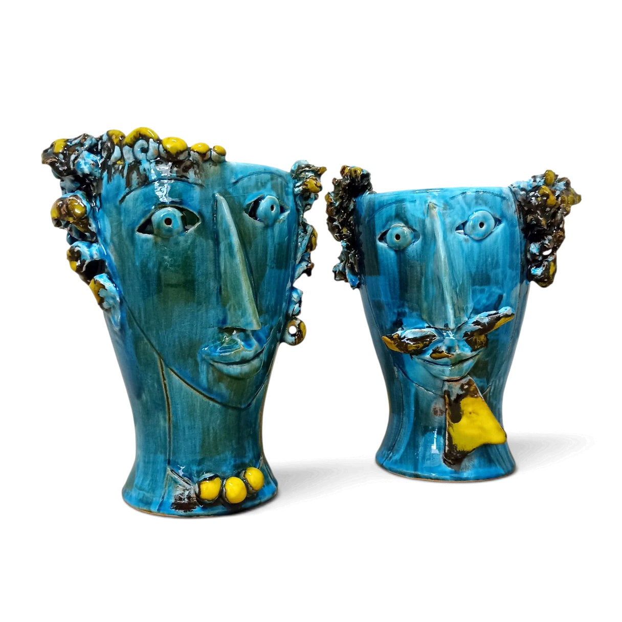 Moorish heads in contemporary Sicilian majolica
