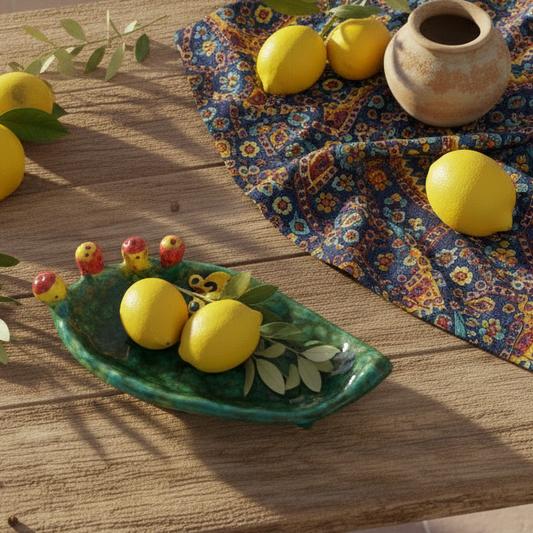 Pala di Fico d'India in Maiolica 