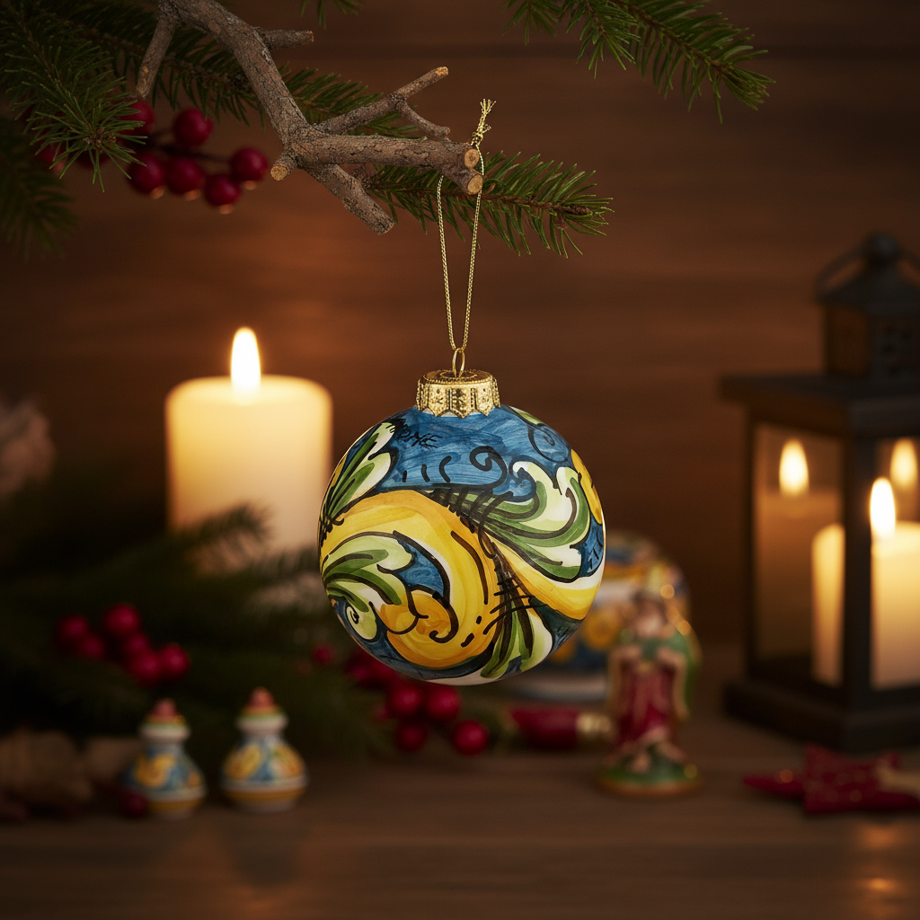 Pallina di Natale maiolica idea regalo Natale 