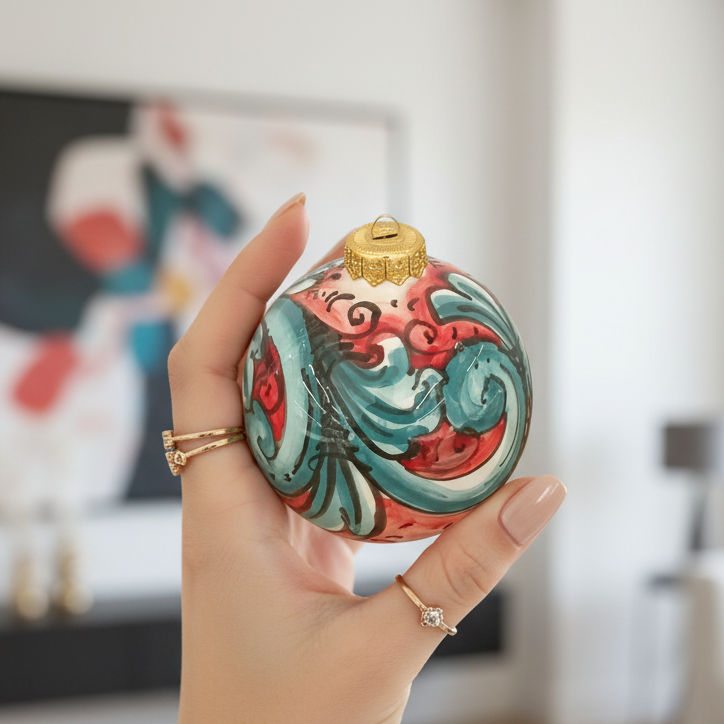 Sfera di Caltagirone da mettere sul albero di Natale 