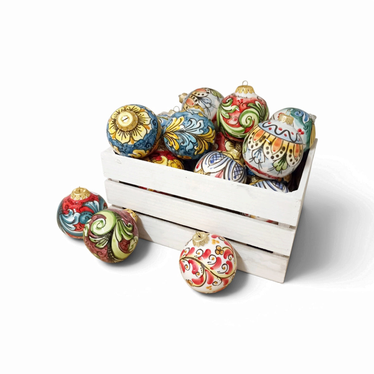 sfere di natale in maiolica di caltagirone