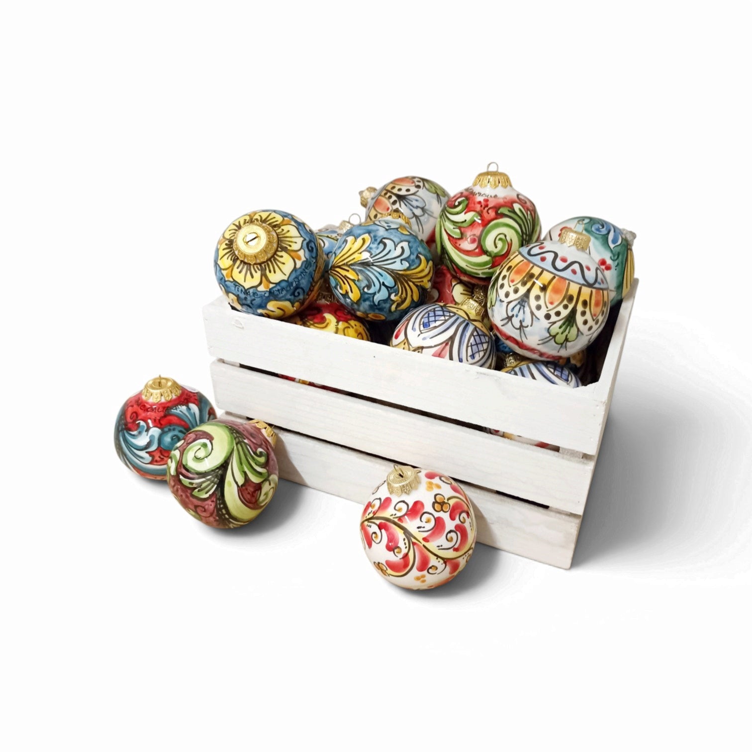 sfere di natale in maiolica di caltagirone