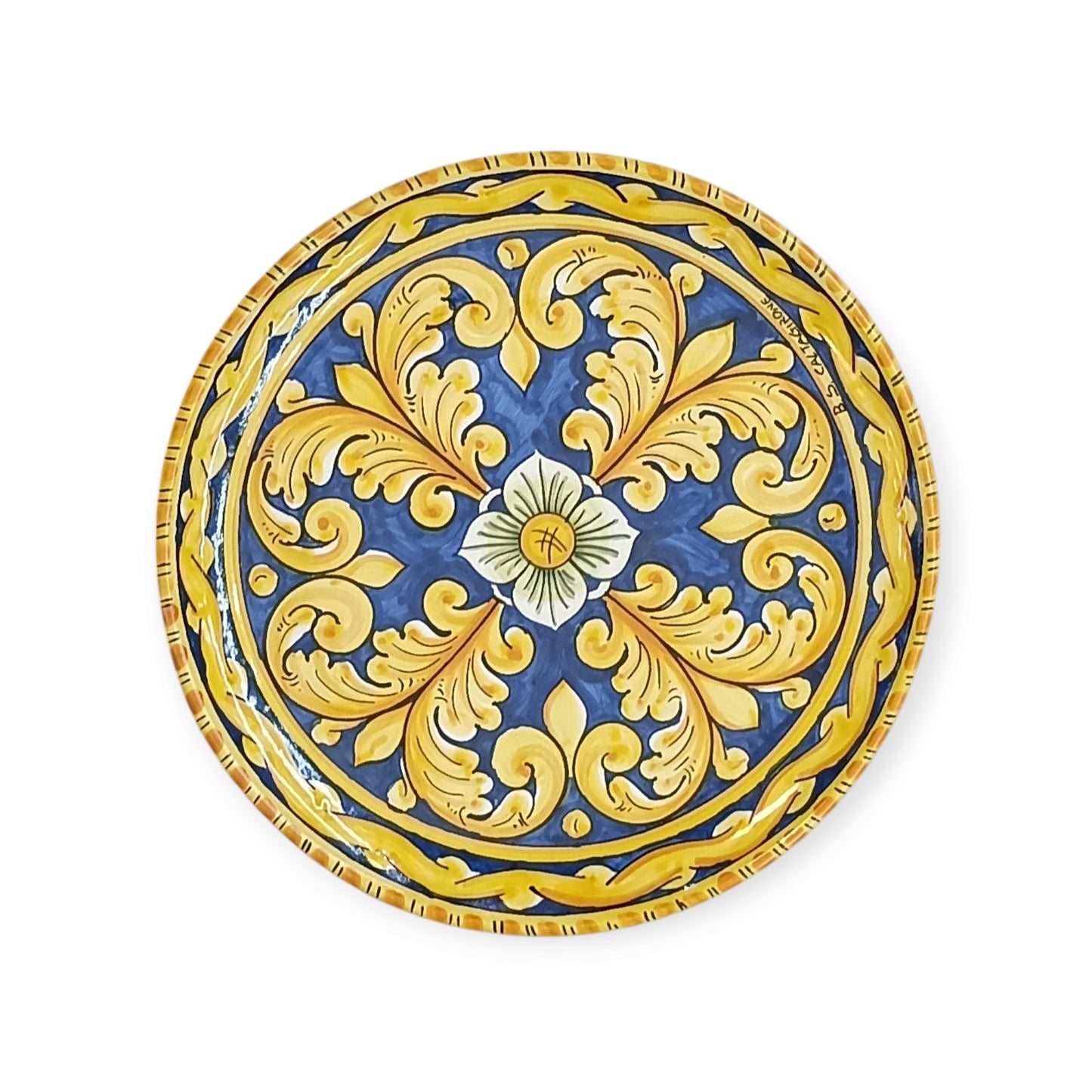 Piatto in ceramica di Sicilia fatto a mano