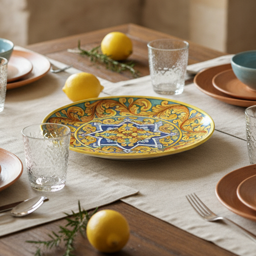 Piatto spaghettiera di Caltagirone 