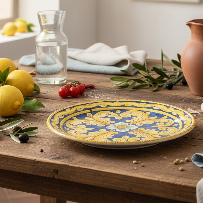 Piatto da buffet in ceramica Siciliana 