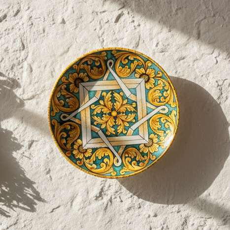 Piatto da parete in ceramica Siciliana 