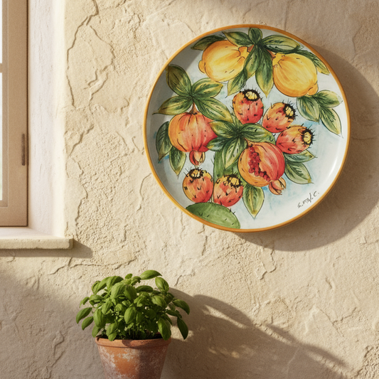 Piatto da portata in maiolica di Sicilia per la tavola 