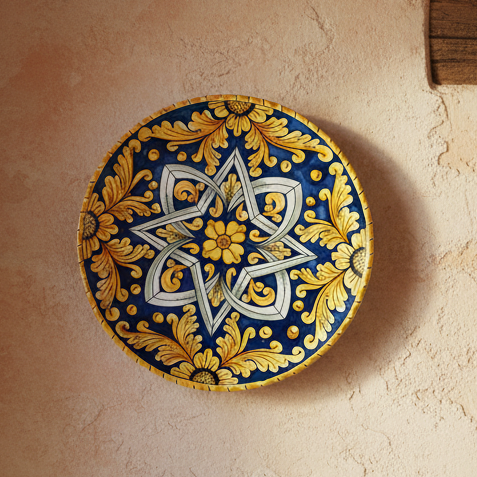 Piatto di ceramica da appendere al muro 
