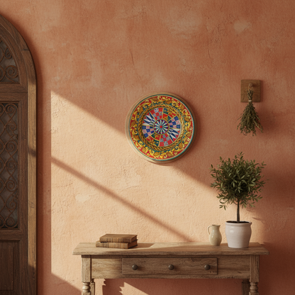 Piatto in stile Siciliano in maiolica