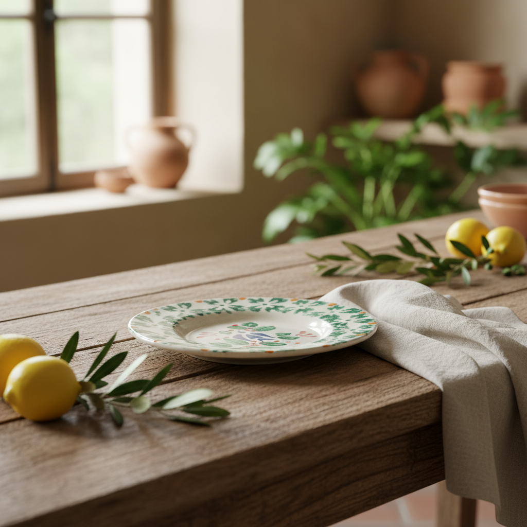 Piatto per la tavola in ceramica di Caltagirone 