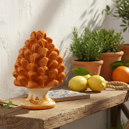 Pigna tradizionale in ceramica decorata di Caltagirone 