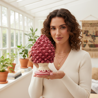 Pigna in maiolica Siciliana originale di Caltagirone 