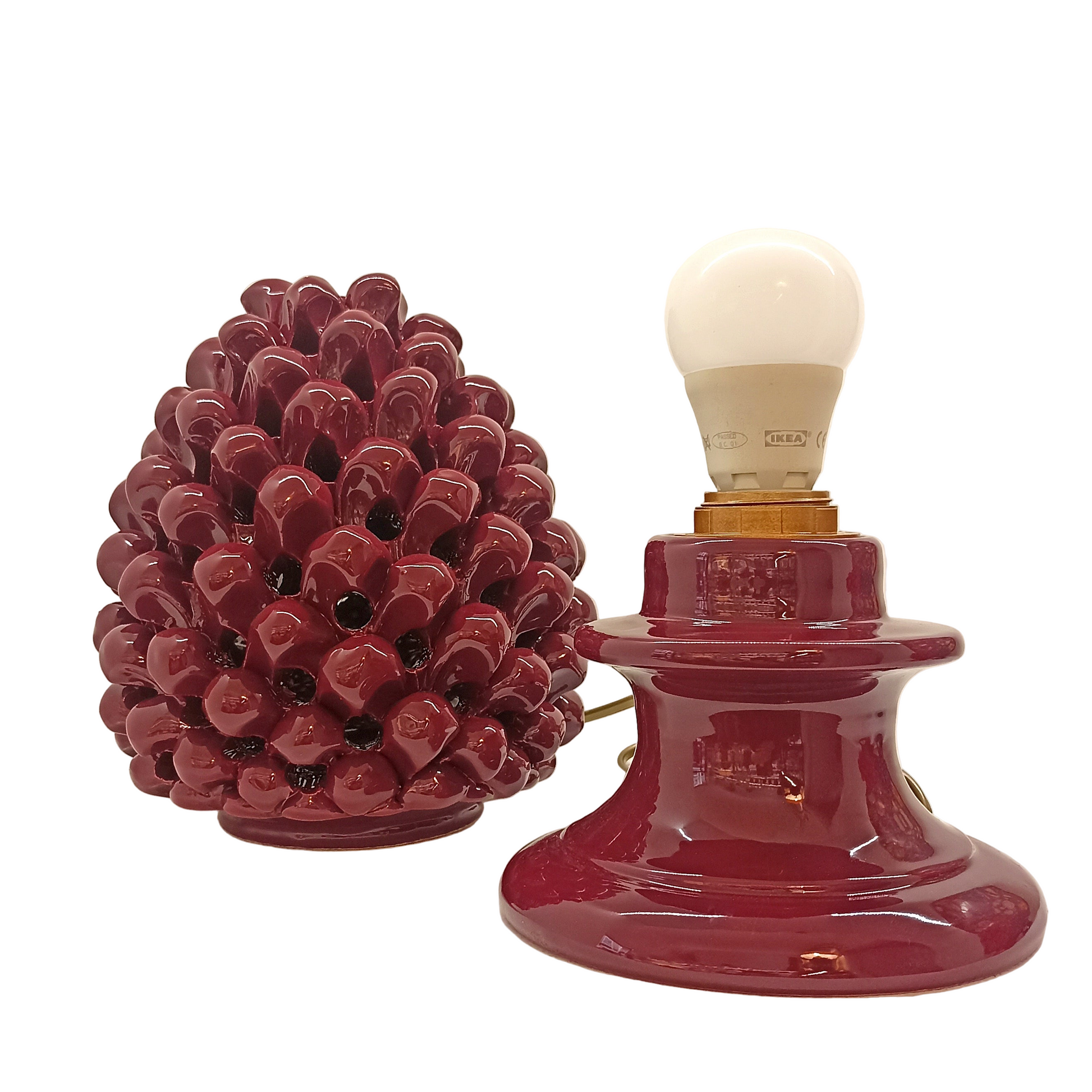 Lume pigna traforato ceramica di Caltagirone 