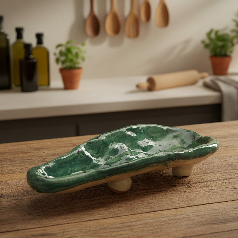 Poggiamestolo in ceramica di Caltagirone 