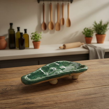 Poggia cucchiaio da cucina in maiolica Siciliana 