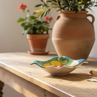 Porta caramelle in ceramica decorata di Caltagirone 