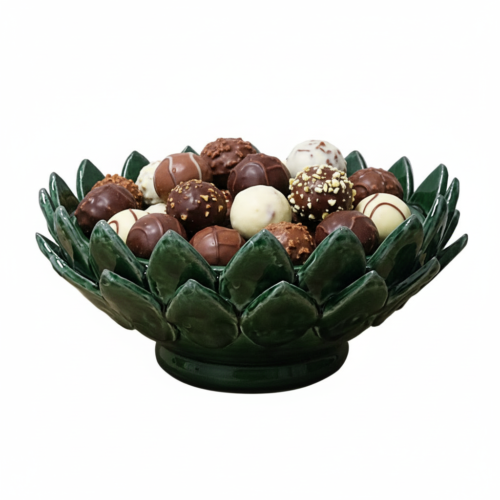 Portacioccolatini in maiolica di Sicilia 