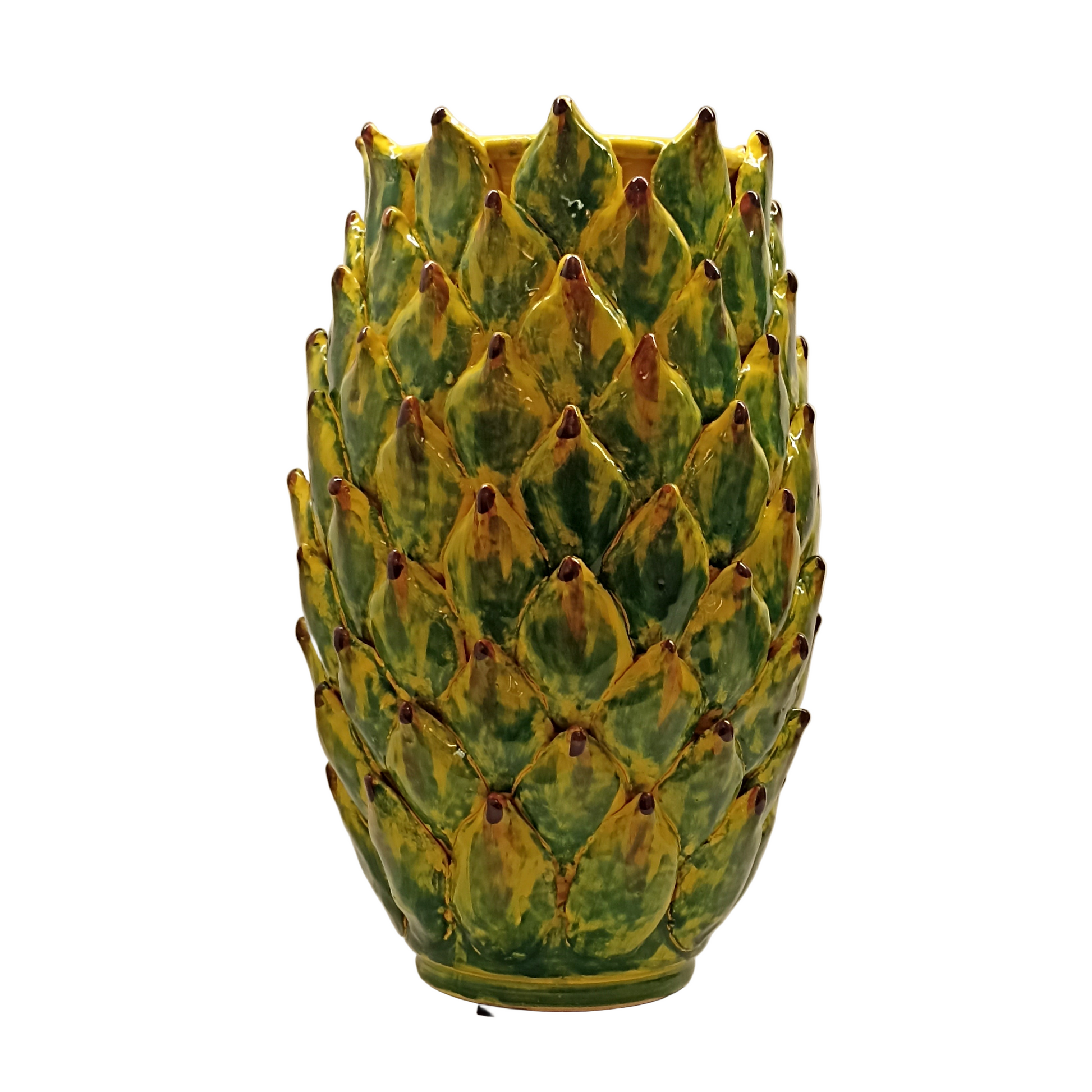 Portafiori artigianale in maiolica Siciliana 