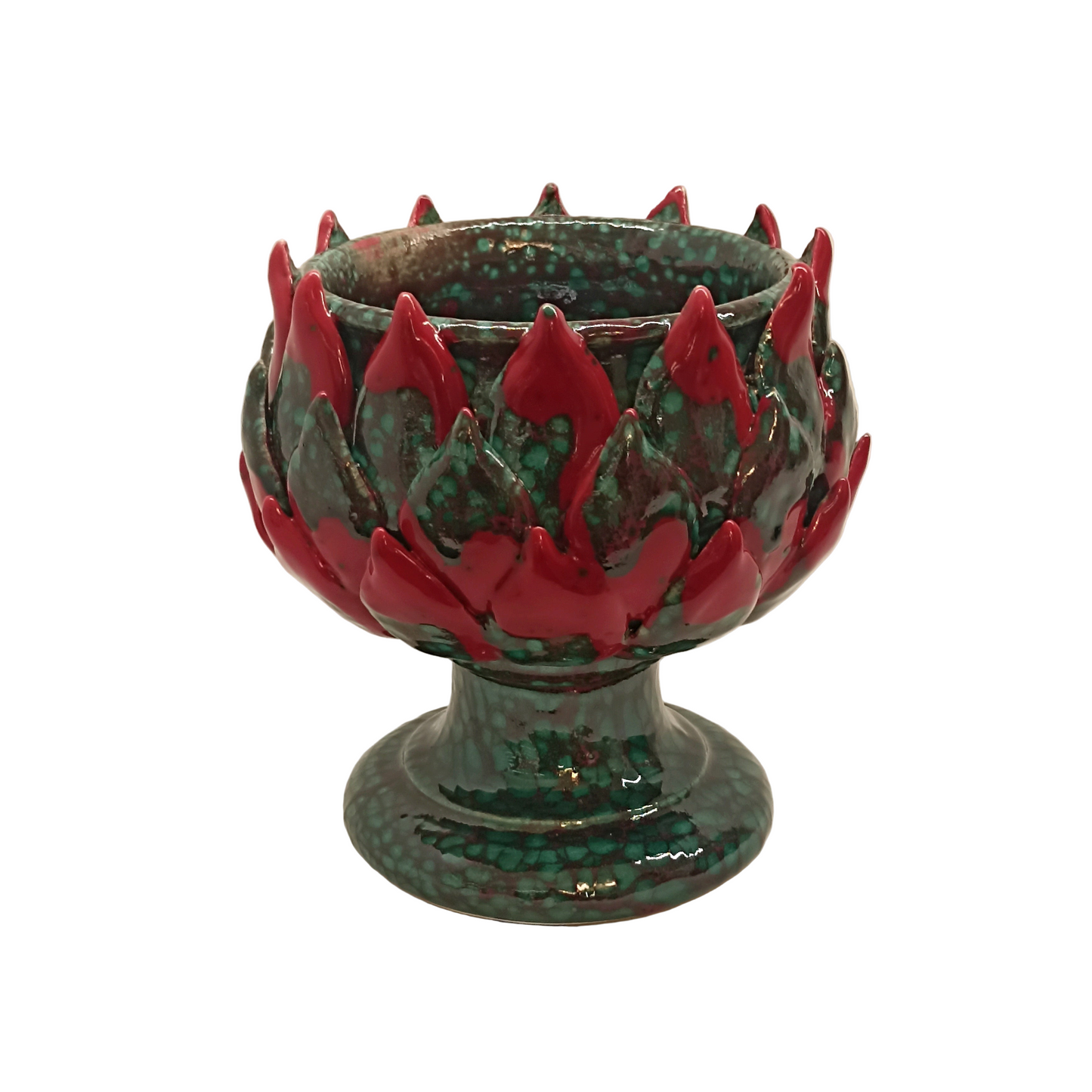 Portacandela moderno in ceramica di Sicilia 