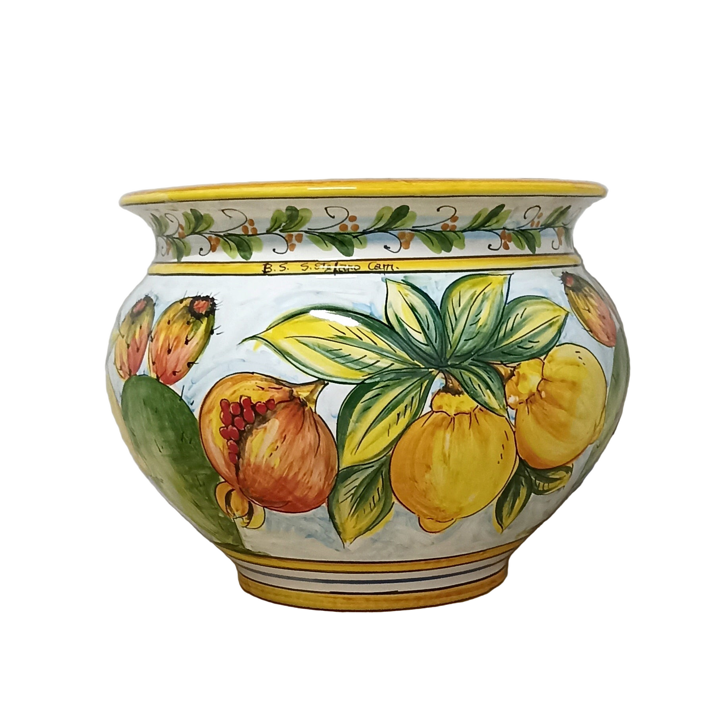 Portapiante maiolica decorata di Caltagirone 