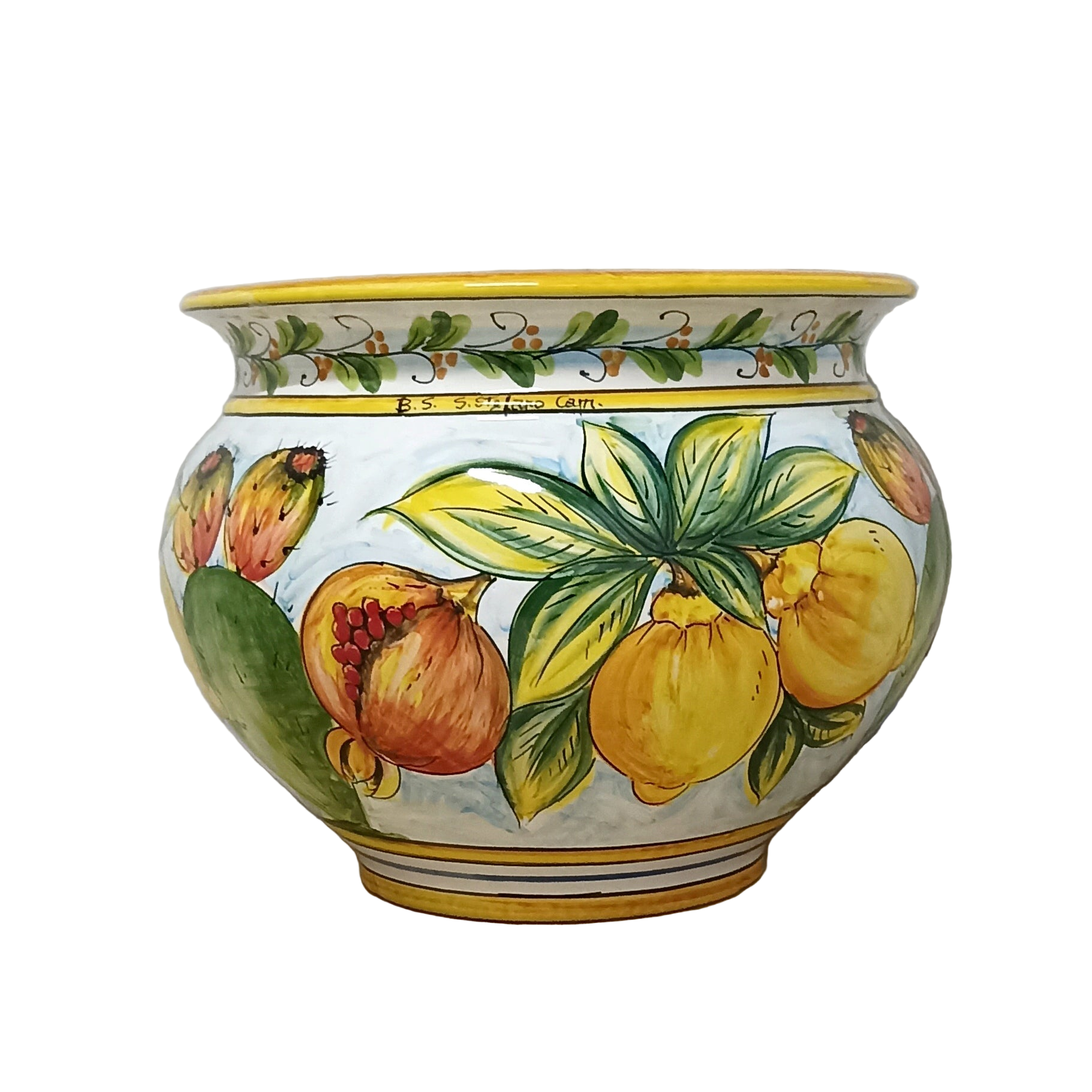 Portapiante maiolica decorata di Caltagirone 