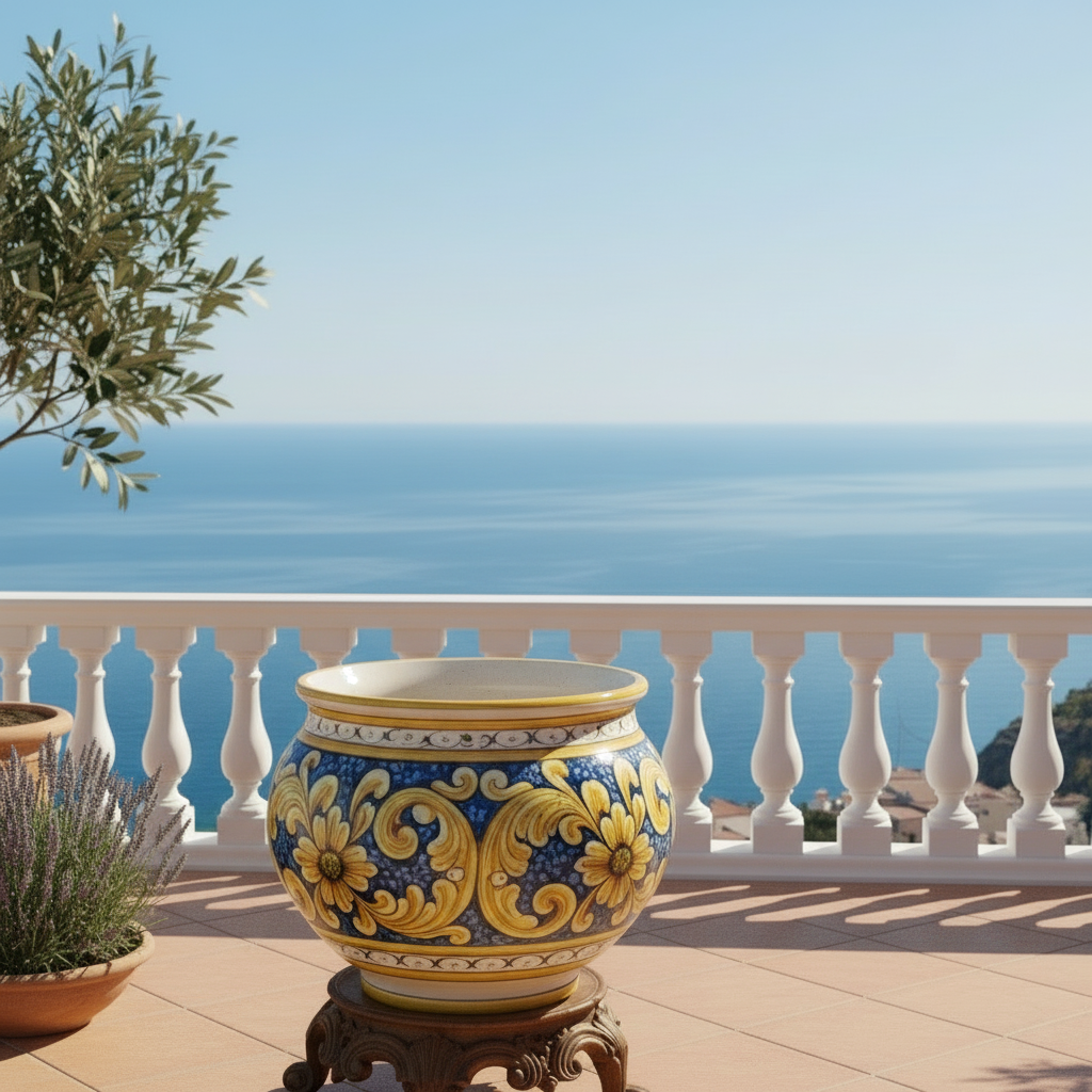 Portapiante in maiolica di Caltagirone 