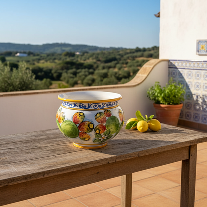 Portapiante in maiolica per terrazzi 