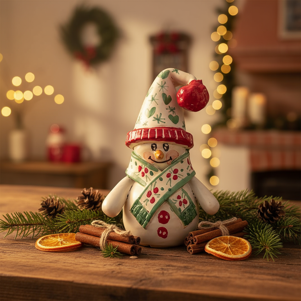 Pupazzo di neve ceramica Caltagirone 