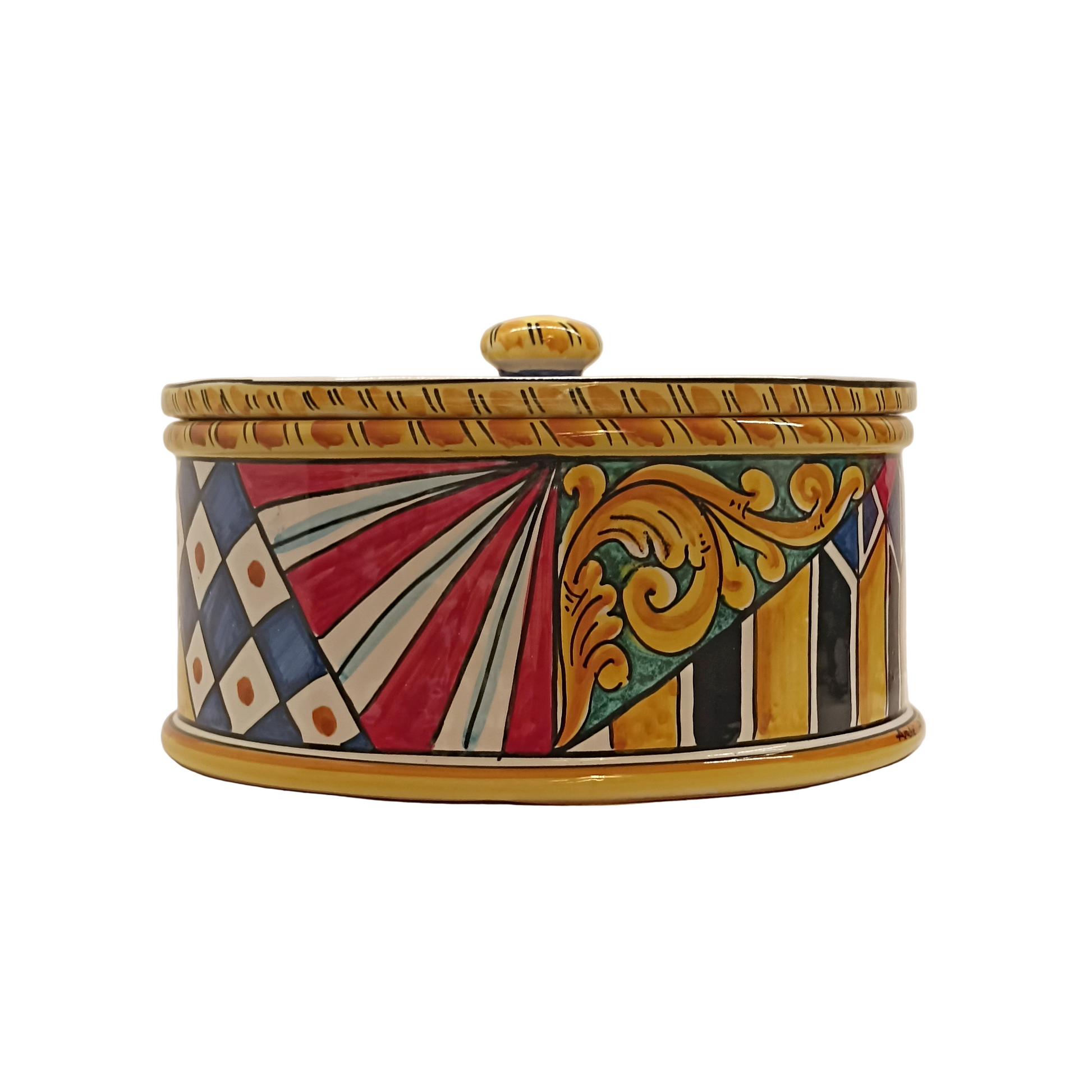 Scatola con coperchio in ceramica per dolci