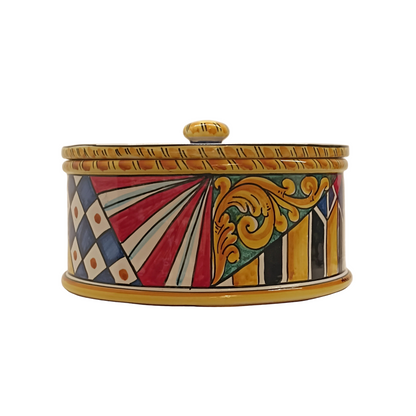 Scatola con coperchio in ceramica per dolci