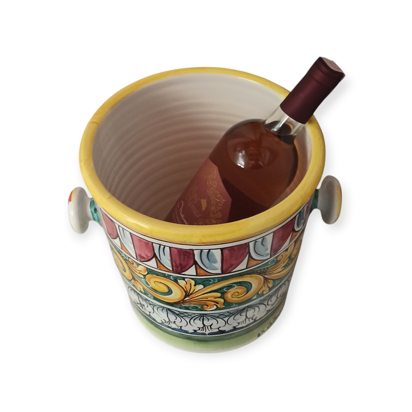Secchiello Champagne in Ceramica Siciliana di Caltagirone