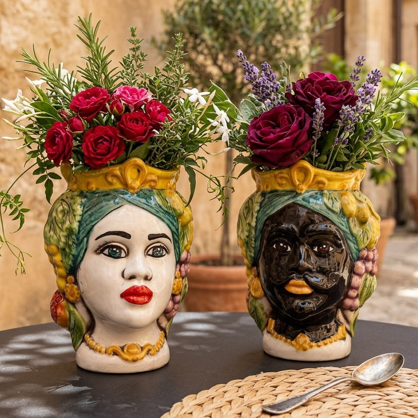 Sicilian ceramic Moorish heads