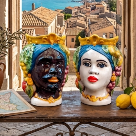 Sicilian ceramic Moorish heads