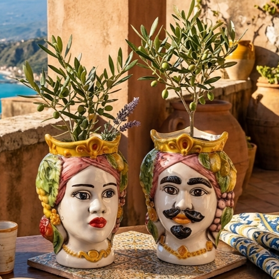 Sicilian ceramic Moorish heads