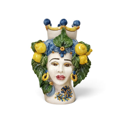 Sicilian ceramic Moorish heads with lemons