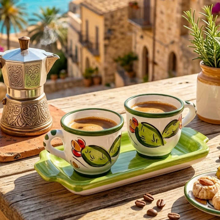Sicilian ceramic coffee cups