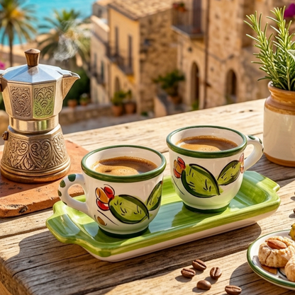 Sicilian ceramic coffee cups