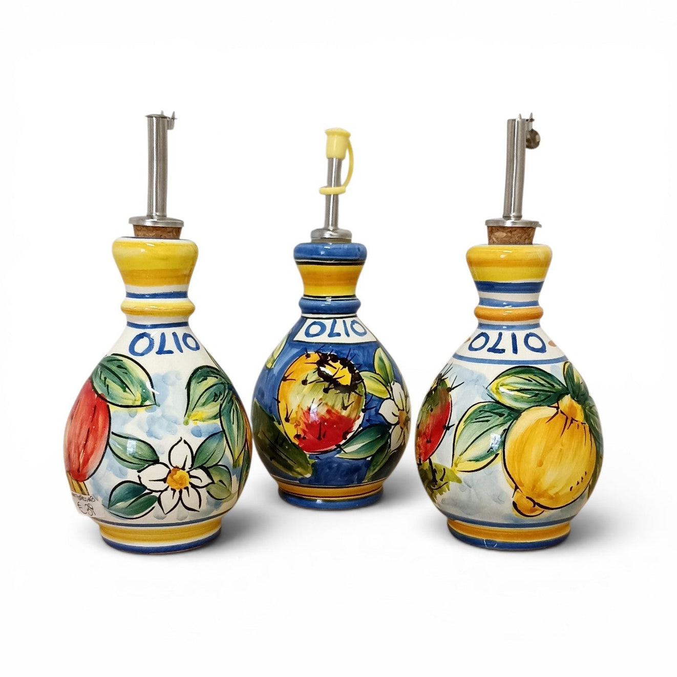 Sicilian ceramic oil cruet wedding favor
