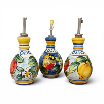 Sicilian ceramic oil cruet wedding favor