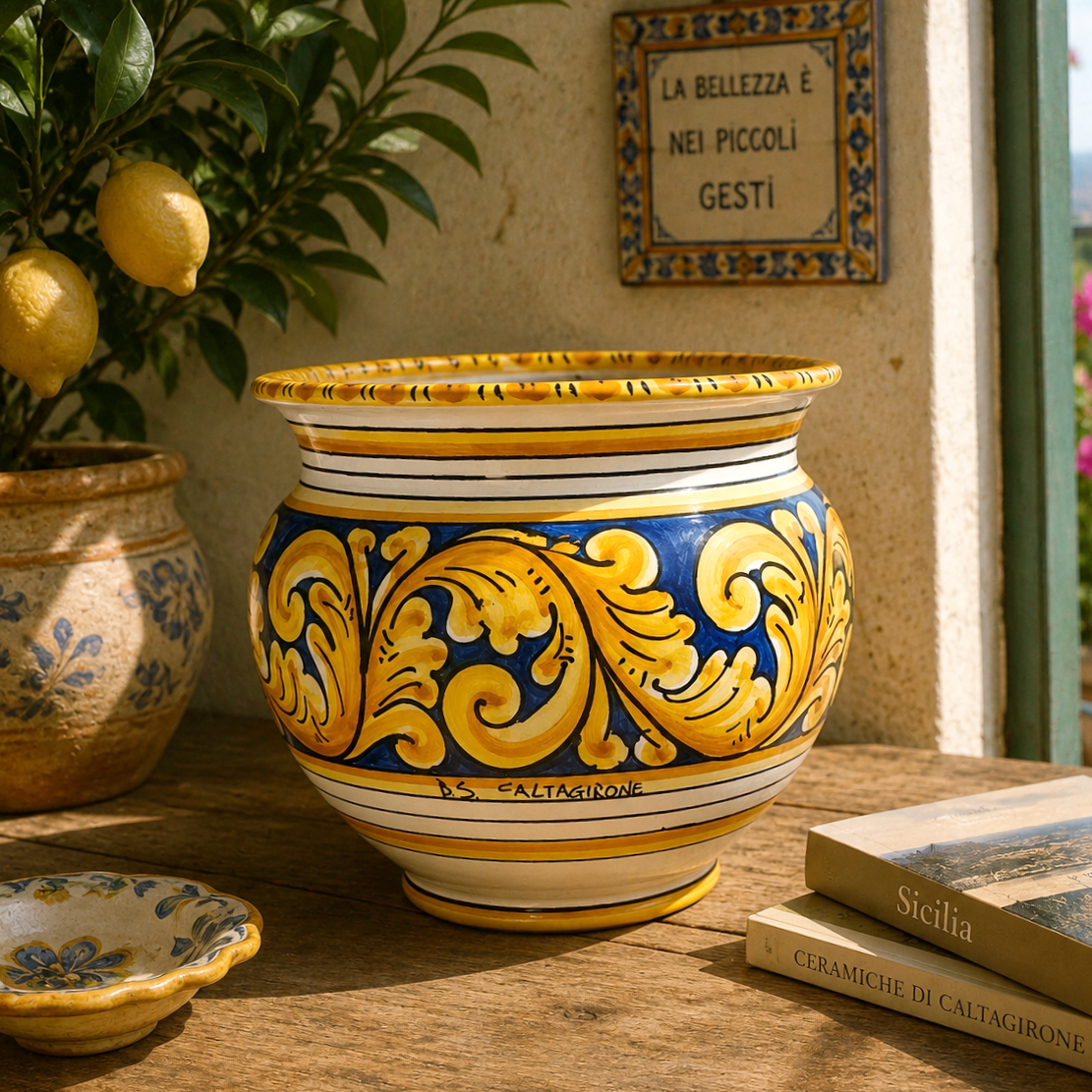 Sicilian ceramic plant holder
