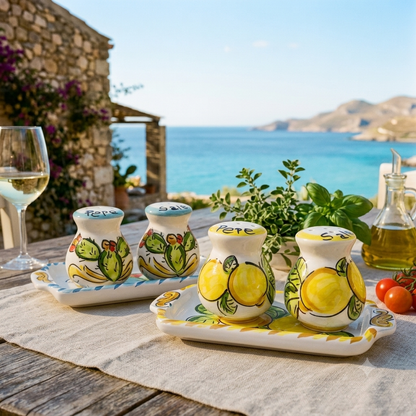 Sicilian ceramic salt and pepper