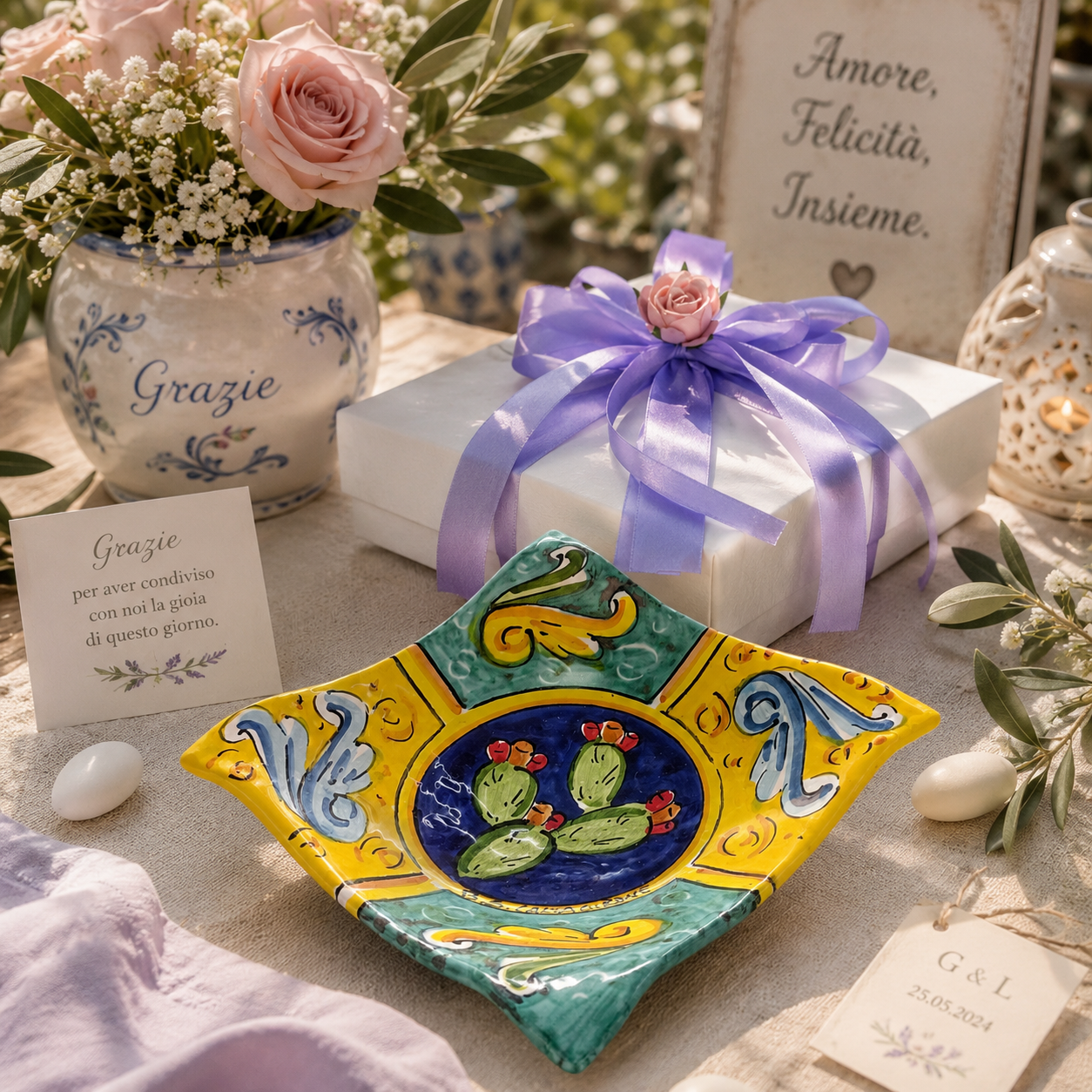 Sicilian ceramic wedding favors