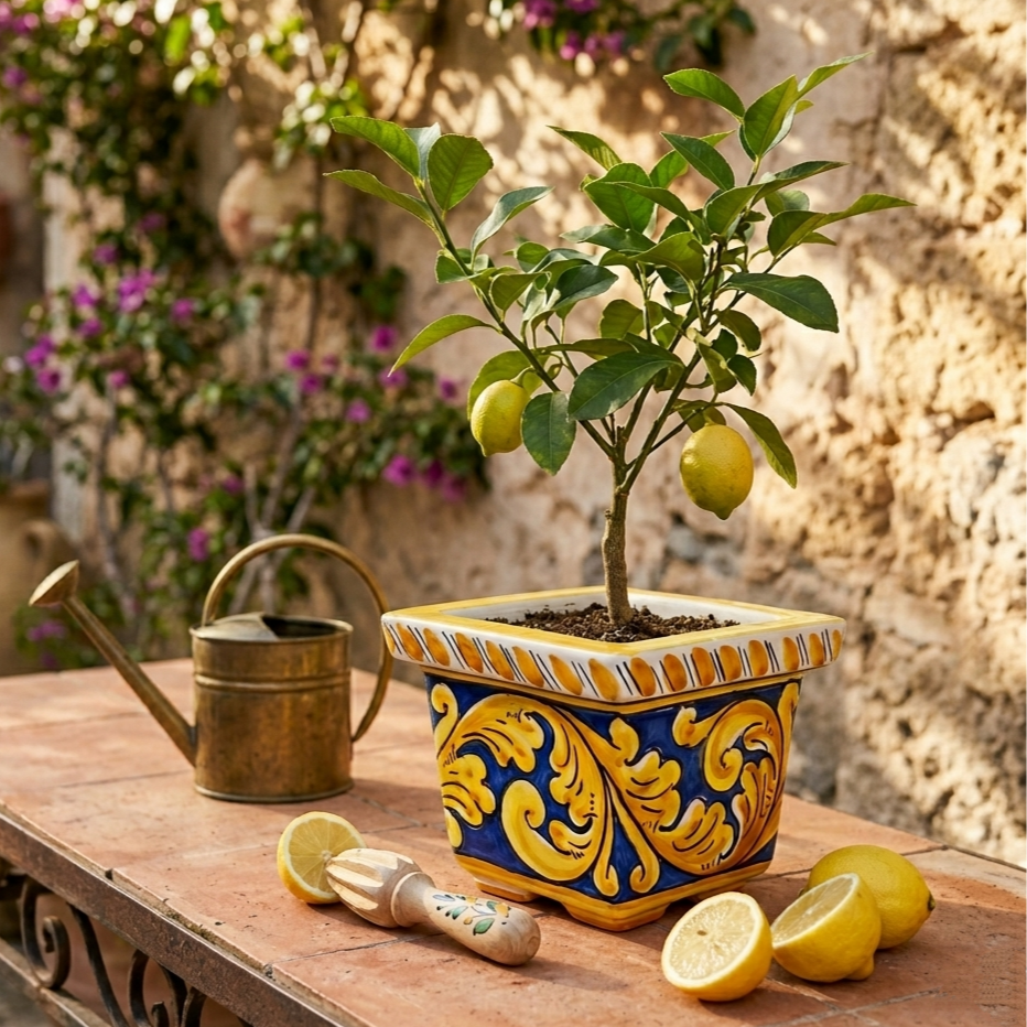 Sicilian majolica plant holder