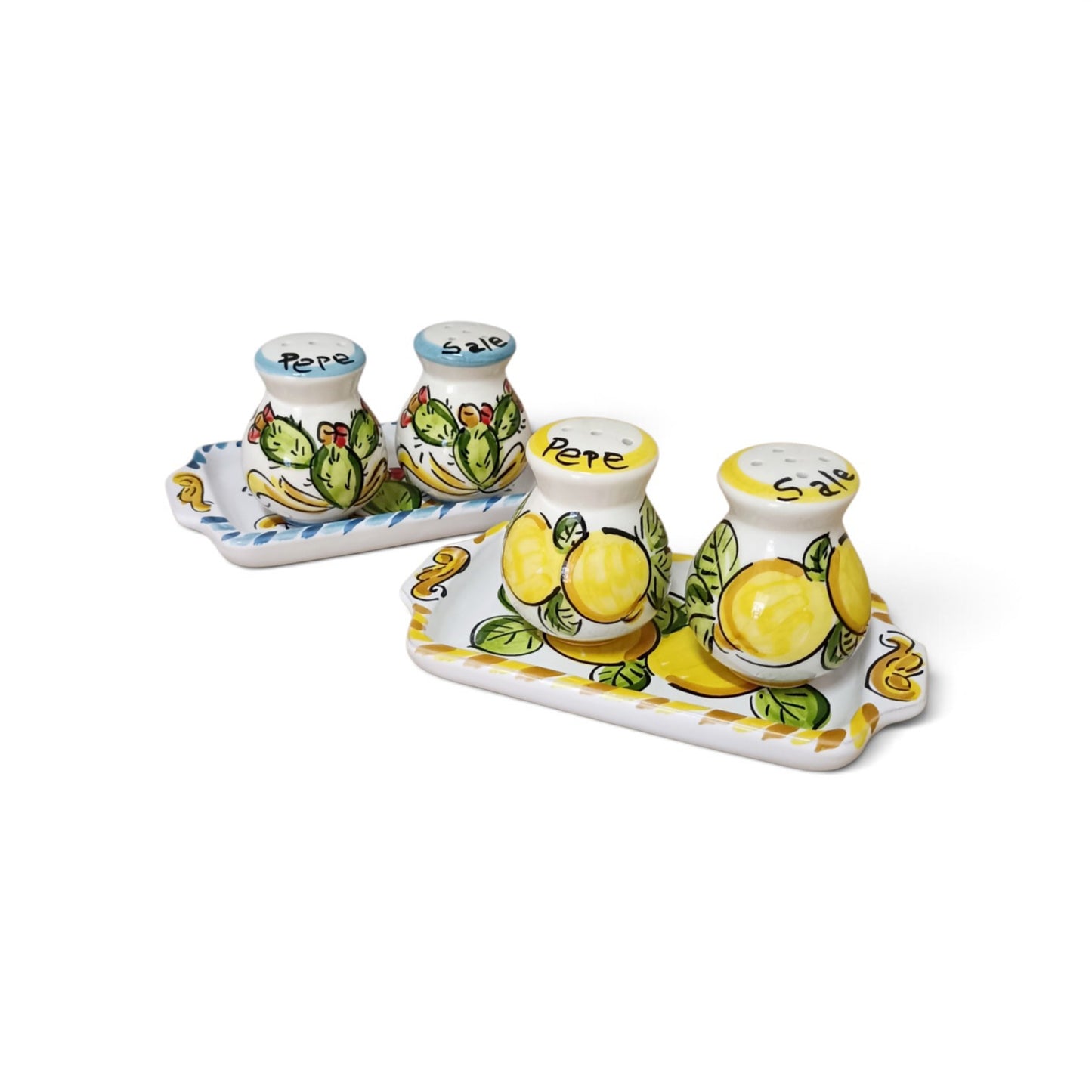 Sicilian majolica salt and pepper