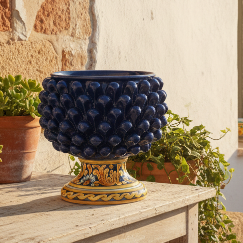 Portavaso mezza pigna Siciliana di Caltagirone 