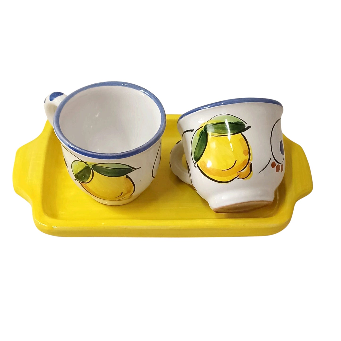 SET CON PIATTINO IN CERAMICA SICILIANA 