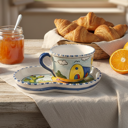 Tazza cappuccino in maiolica di Caltagirone 