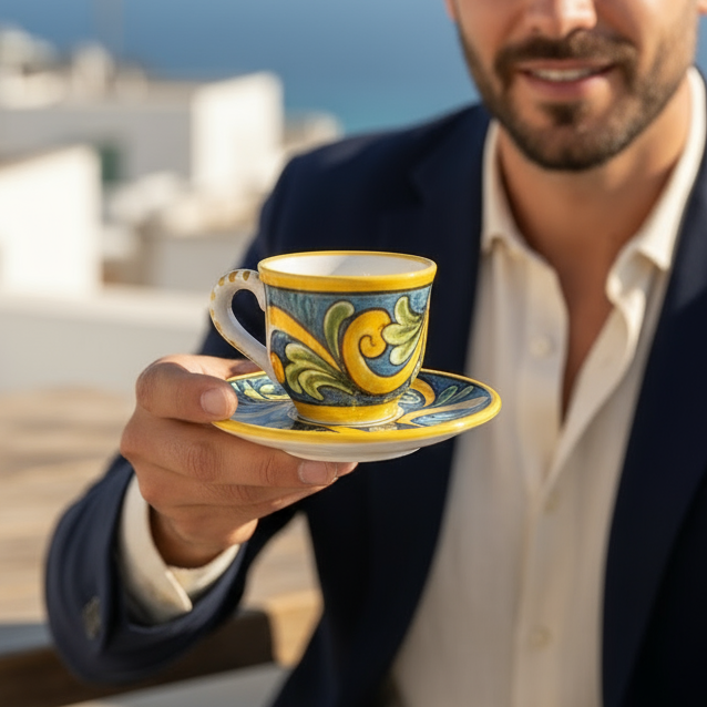 Servizio tazzine da Caffè di Caltagirone 